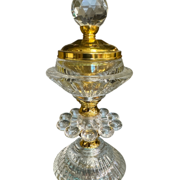 Encensoir en verre détail doré - Taille petit